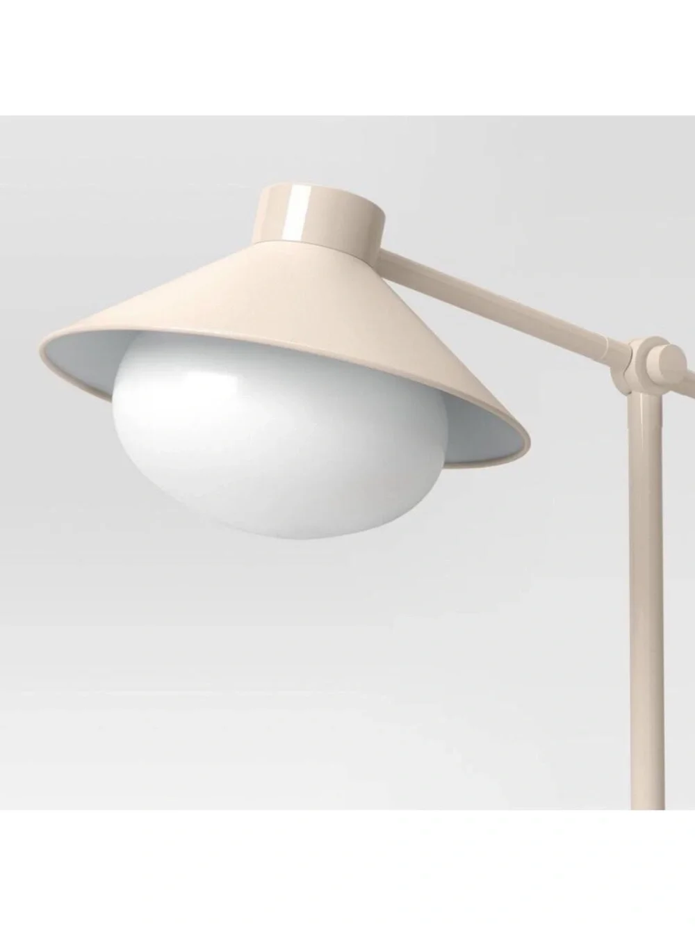 Threshold Cream Metal Task Table Lamp with White Globe Shade